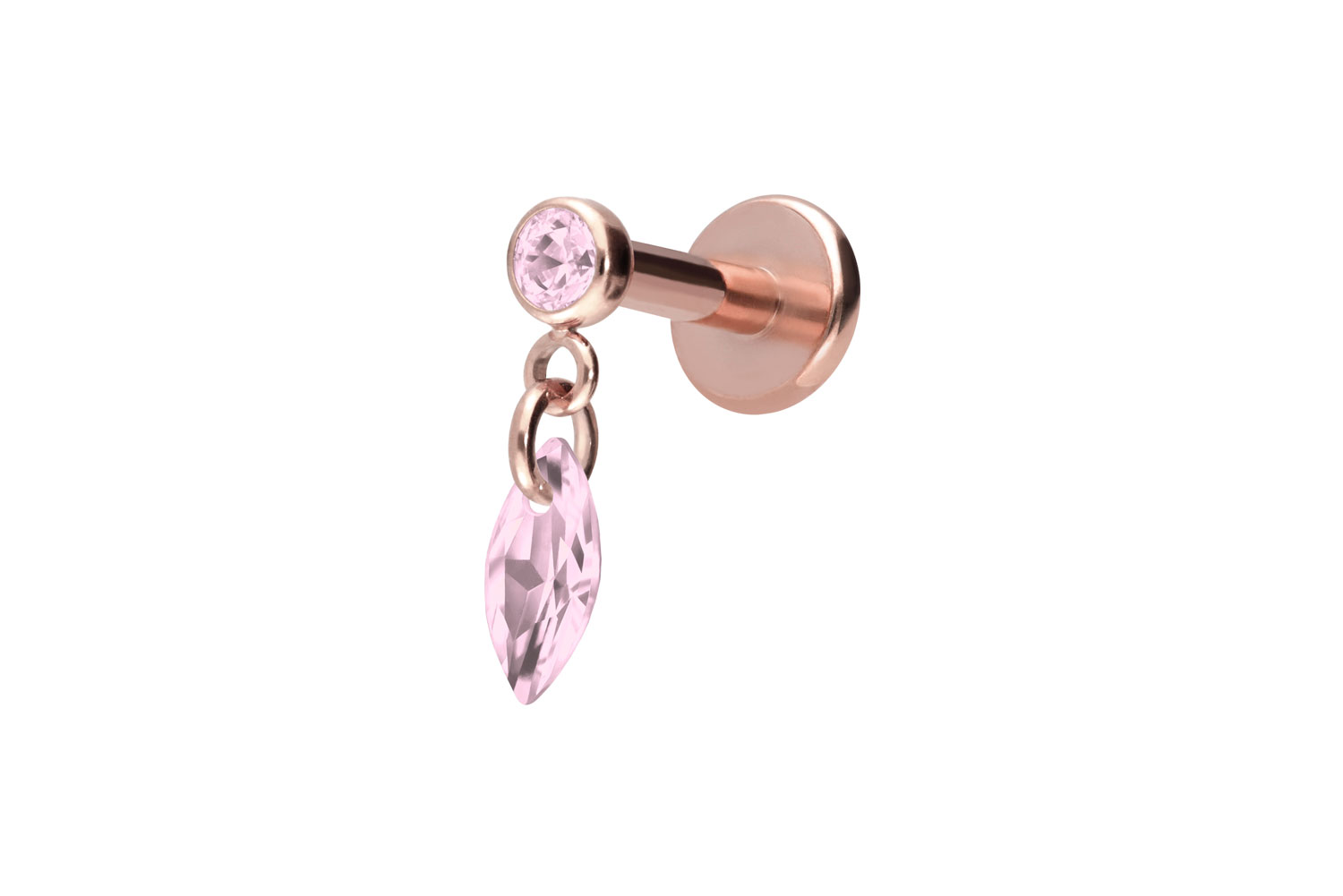 Titan Labret Piercing mit Innengewinde KRISTALLOVAL